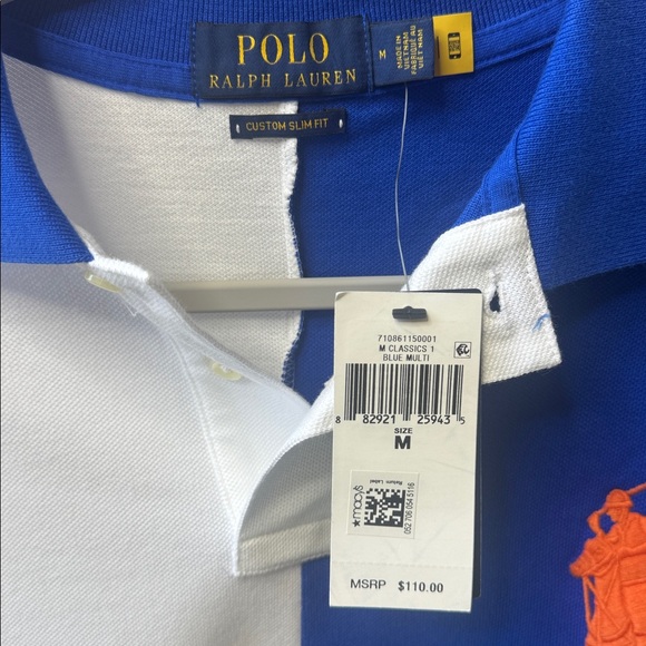 NWT Men’s M Polo Ralph Lauren Color Block Polo Shirt - Picture 4 of 4